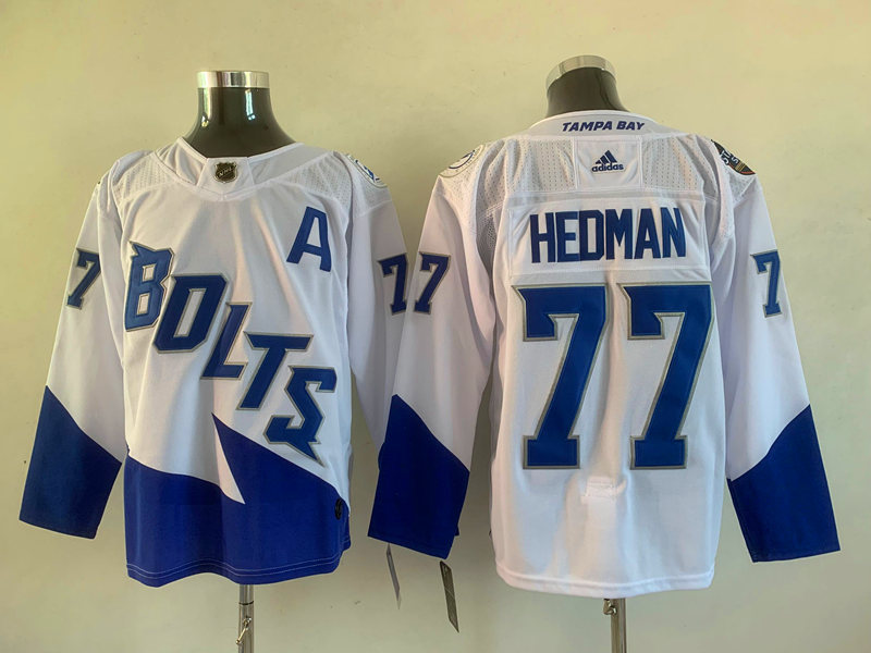 Men's Tampa Bay Lightning Victor Hedman #77 White Jersey